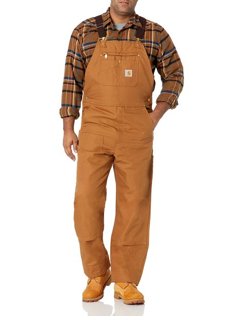 PRICES MAY VARY. 100% Cotton Imported Zipper closure Machine Wash Carhartt Company Gear Collection The updated version of Carhartt classic R01 bib was built with feedback from Carhartt consumers. 12-ounce, 100 percent ring-spun cotton duck Adjustable front-elastic suspenders Bib pocket with zipper closure holds electronics securely Two additional storage pockets; one with pen stall Pantalon Carhartt, Carhartt Bibs, Overalls Men, Mens Overalls, Carhartt Pants, Carhartt Workwear, Bib Overalls, Carhartt Mens, Denim Jumpsuit