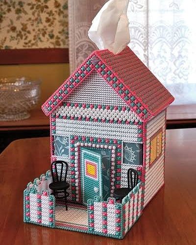 Anger Outlet, Cozy She Shed, Sticks Craft Ideas, Tissue Box Pattern, Tissue Box Cover Pattern, Plastic Canvas Projects, Plastic Canvas Box Patterns, Plastic Canvas Books, Chicken Scratch Embroidery