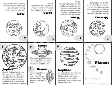 Solar System Printables, Planets For Kids, Printable Mini Books, Solar System Worksheets, Solar System Activities, Planet Project, Homeschool Nature Study, Tactile Learning, Solar System Crafts