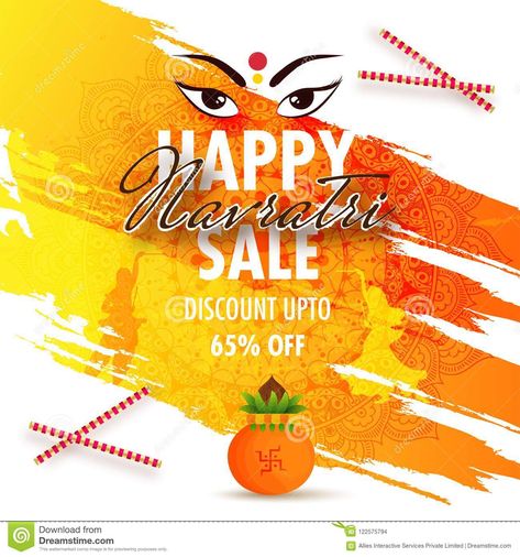 Durga Eyes, Sale Template, Goddess Durga, Cultural Festival, Happy Navratri, Sale Flyer, Durga Goddess, Eye Brushes, Discount Offer