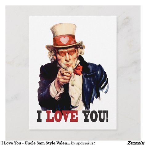 I Love You - Uncle Sam Style Valentine Holiday Postcard Army Poster, Elie Wiesel, Roger Waters, Campaign Posters, Student Council, You Meme, Uncle Sam, Indie Author, Inbound Marketing