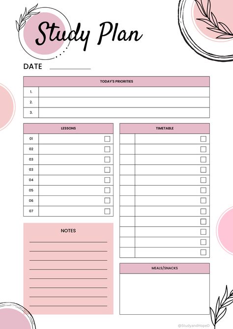 Study Planner morningbasketplanner🍹. plannersforbusymoms #instagramplanner #plannerfreebies Study Time Table Ideas Student, Study Plan Template, Study Planner Printable Free, Study Planner Free, Study Time Table, Exam Planner, Study Planner Printable, Student Planner Printable, Instagram Planner