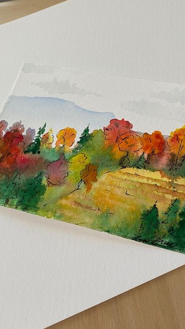 September Watercolor, Watercolor Calendar, Calendar Art, Art Medium, Fall Watercolor, Cottage Core Aesthetic, Fall Outdoor, Autumn Aesthetic, Perfectly Imperfect