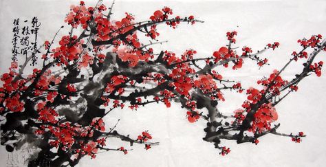 Plum Blossom Painting, Famous Abstract Artists, Floral Metal Wall Art, Paintings Famous, Japanese Art Prints, Asian Painting, Pub Decor, Chinese Painting, Laptop Wallpaper