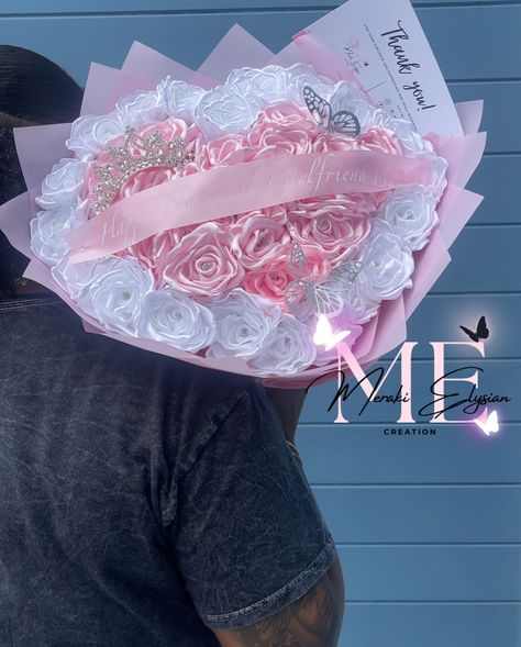 HAPPY NATIONAL GIRLFRIEND DAY!!🥰 - This is my first time doing a heart shaped bouquet and I love it..it’s soooo cute😍this is my new fav! - - #merakielysiancreations #nationalgirlfriendday #heartbouquet #longbeachcalifornia #losangeles #eternalroses #pinkroses #whiteroses #butterflies #tiara #love #couplegoals #explore #explorepage #foryou #instalike Heart Shaped Bouquet, Ramo Ideas, Girlfriend Day, National Girlfriend Day, Girlfriends Day, Eternal Roses, Luxury Flower Bouquets, Long Beach California, Flower Crochet