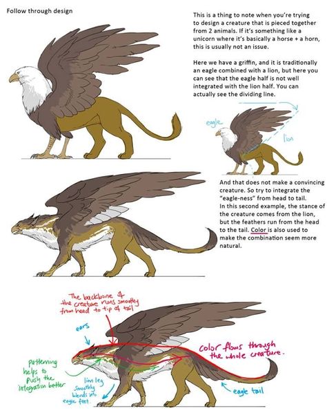 Griffin Reference Drawing, Snake Dog Hybrid Art, Griffin Pose Reference, Human Griffin Hybrid, Griffin Creature Design, Mythical Creatures Griffin, Creature Design Tips, Fantasy Creature Anatomy, Fantasy Griffin Art