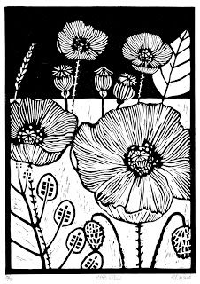 Relief Printmaking, Linocut Printmaking, Lino Art, Flowers Background, Relief Printing, Linocut Art, Relief Print, Poppy Field, Print Inspiration