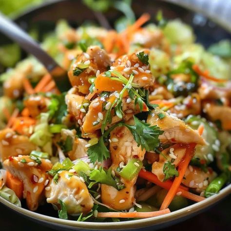 Sesame Chicken Salad – Page 2 – 99easyrecipes Sesame Chicken Salad 12 Tomatoes, Orange Sesame Chicken Salad, Sesame Chicken Salad Recipe, Sesame Chicken Salad, Sesame Vinaigrette, Asian Salads, Fancy Salads, Chicken Salad Ingredients, Dash Diet Recipes