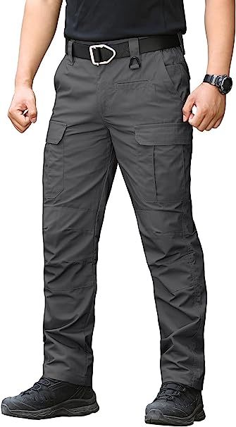 CARWORNIC Men's Tactical Trousers Waterproof Cargo Trousers Lightweight Outdoor Hiking Pants for Men Casual Work Trousers Ripstop Military Army Combat Pants with Multi Pockets Dark Grey : Amazon.co.uk: Fashion Military Outfit Men, Army Fashion Men, Trekking Outfit Women, Army Outfit, Pants For Men Casual, Military Clothes, Trekking Outfit, Summer Wear Men, Cargo Pants With Pockets