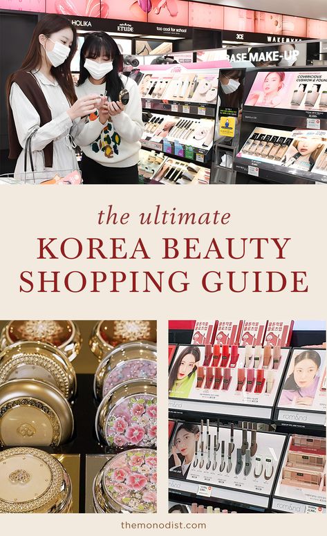 Discover the ultimate Beauty Shopping Guide to South Korea, expertly compiled by an industry professional. From bustling beauty shops to upscale department stores, this guide help you navigate the Korean beauty world like a pro. #koreanbeauty #koreanskincare #visitkorea #seoulguide #kbeauty #oliveyoung #luxurybeauty Shopping In South Korea, South Korea Shopping, Korea Shopping, Korean Life, Seoul Korea Travel, Korean Beauty Tips, Korea Trip, Skincare Store, Korea Makeup