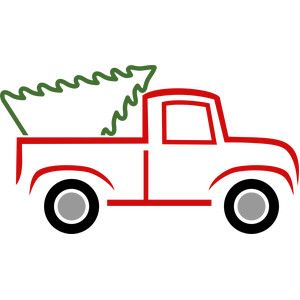 Red Silhouette, Christmas Red Truck, Christmas Tree Truck, Christmas Truck, Rock Painting Designs, Christmas Drawing, Silhouette Design Store, Christmas Paintings, Red Truck