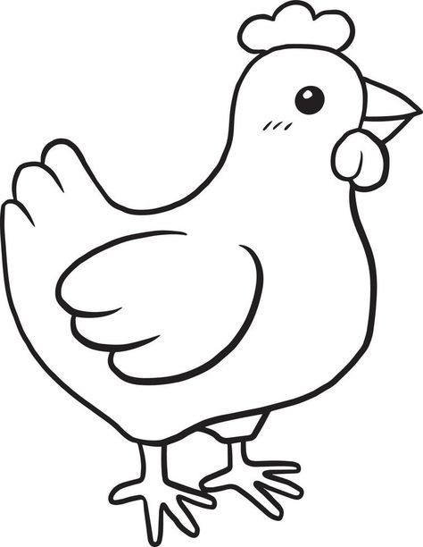 Cute Coloring Page, Chicken Coloring Pages, Castle Coloring Page, Chicken Coloring, Cute Chicken, Cartoon Kawaii, Doodle Cartoon, Cute Chickens, Creative Content