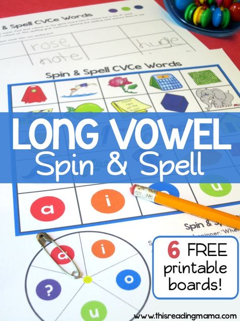 Long Vowels Activities, Magnet Letters, Teaching Vowels, Vowel Activities, Cvce Words, Long Vowel, Spelling Games, Long Vowels, Phonics Words