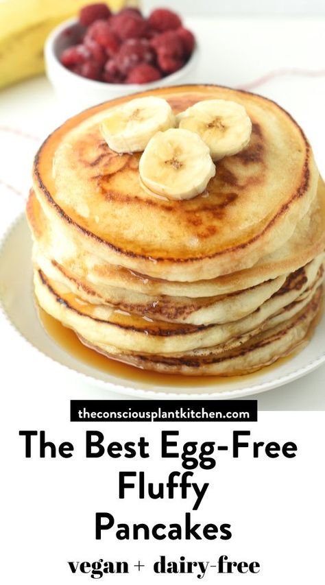 Egg Free Dairy Free Pancakes, Gluten And Egg Free Pancakes, Gluten Free Dairy Free Egg Free Pancakes, Egg And Dairy Free Pancakes, Dairy And Egg Free Pancakes, Eggless Dairy Free Breakfast Ideas, Egg Free Dairy Free Recipes, Vegan Pancakes Fluffy, Gluten Free Dairy Free Egg Free Breakfast