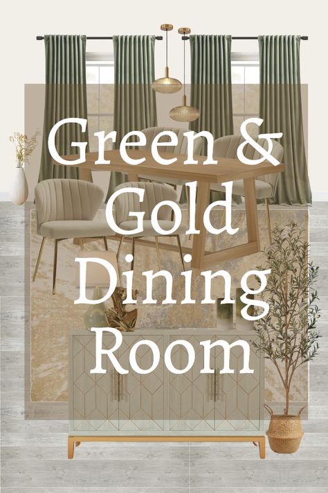 Dining Room Green Chairs Wood Table, Green And Gold Dining Room, Inviting Dining Room, Dining Room Wall Color, Gold Dining Room, Dream Dining Room, Green Dining Room, Dining Table Gold, Gold Dining