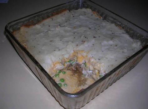 Cheater's Meatloaf Shepard's Pie #justapinchrecipes Leftover Meatloaf, Shepard's Pie, Shepards Pie, Just A Pinch Recipes, Frozen Veggies, Just A Pinch, Casserole Dish, Ground Beef Recipes, Meatloaf