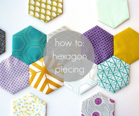 Hexagon Piecing Tutorial Hexagon Quilt Tutorial, Octagon Quilt, Hexagon Quilt Pattern, Patches On Clothes, Hexagon Patchwork, Hexagon Quilt, Paper Piecing Quilts, Hexagon Pattern, Quilting For Beginners