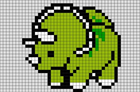 Triceratops Pixel Art – BRIK Pixel Dino, Dinosaur Pixel Art, Dinosaur Pixel, Grille Pixel Art, Pixel Art Minecraft, Image Pixel Art, Cross Stitch Sunflower, C2c Graph, Modele Pixel Art