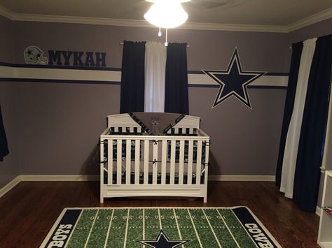 Dallas Cowboys Nursery Dallas Cowboys Nursery, Dallas Cowboys Room Decor, Cowboy Living Room, Dallas Cowboys Bedroom, Dallas Cowboys Room, Football Nursery, Cowboy Bedroom, Cowboy Room, Cowboy Nursery