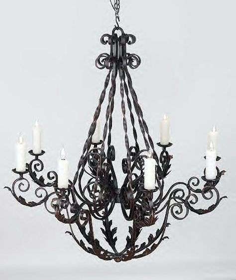 wrought iron chandelier Black Wrought Iron Chandelier, Iron Chandelier Rustic, Black Chandelier Dining Room Wrought Iron Light Fixtures, Wrought Iron Light Fixtures, Chandelier Medieval, Interior Design Kitchen Contemporary, Black Wrought Iron Chandelier Vintage, Wrought Iron Lights, Custom Light Fixtures