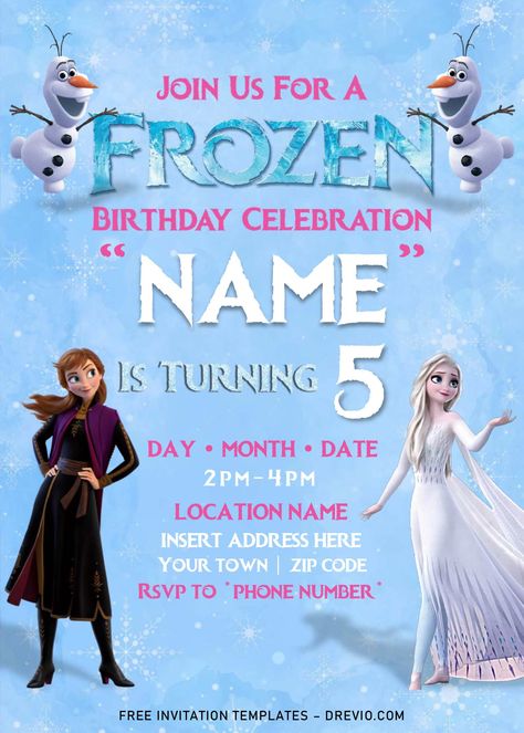 Free Frozen Invitations, Frozen Baby Shower, Frozen 2 Birthday, Frozen Party Invitations, Frozen Birthday Party Invites, Birthday Party Invitations Free, Frozen Invitations, Frozen Birthday Invitations, Free Printable Birthday Invitations