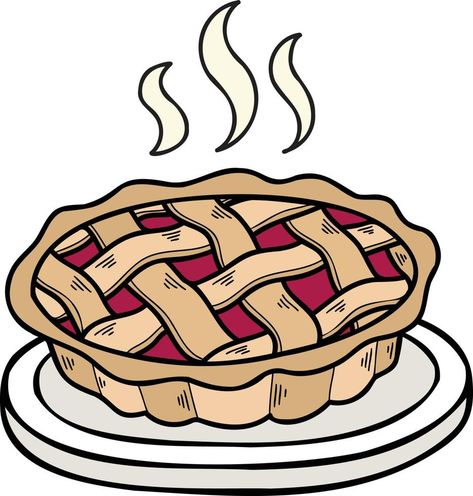 Hand Drawn Freshly Baked Pie illustration Cartoon Pie, Pie Illustration, Pie Drawing, Baked Pie, How To Make Pie, Halloween Bash, Art How, Freshly Baked, Cute Pictures