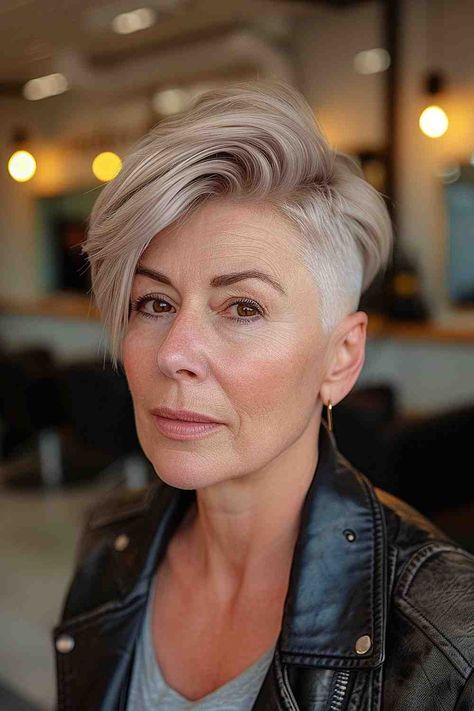 The Best Short Haircuts of 2024 Asymmetrical Pixie Shaved Side, Edgy Pixie Hairstyles Undercut, Asymmetrical Short Hair, Undercut For Women, Asymmetrical Undercut, Short Asymmetrical Hairstyles, Edgy Pixie Hairstyles, Undercut Hairstyles Women, Straight Bob Hairstyles