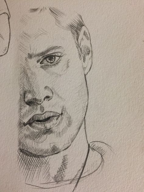 Supernatural Drawings Ideas, Dean Winchester Drawing Sketch, Supernatural Drawings Sketches, Jensen Ackles Drawing, Dean Winchester Drawing, Supernatural Drawings, Spn Fanart, Supernatural Tattoo, Supernatural Fan Art