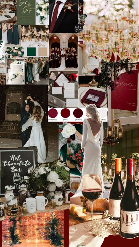 Clay Elegant Winter Wedding Moodboard Winter Wedding Color Palette 2024, Vintage Winter Wedding Aesthetic, Winter Wedding Palette, Wedding Colors Winter, Winter Wedding Aesthetic, Small Winter Wedding, Winter Wedding Color Palette, Elegant Winter Wedding, White Hot Chocolate