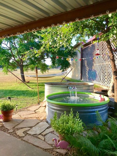 Pool Ideas With Waterfall, Tank Pool Ideas, Stock Tank Pool Ideas, Diy Stock Tank Pool, Solar Pool Heater Diy, Diy Stock Tank, Stock Tank Pool Diy, Solar Pool Heater, Tank Pool