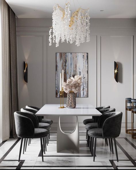 Classic Modern Dining Table, Neo Classic Dining Room, Dining Room Design Luxury, Dining Table Design Modern, Classic Dining Room, Park Street, Dinning Room Design, Dinner Room, Dining Room Table Decor