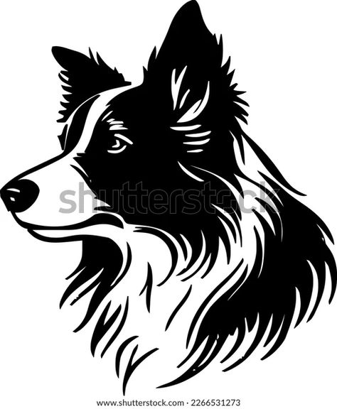 Border Collie Outline, Border Collie Drawing, Yoga Dog Pose, Dog Outline Tattoo, Collie Drawing, Tattoo Border, Paw Illustration, Border Collie Colors, Paw Cartoon