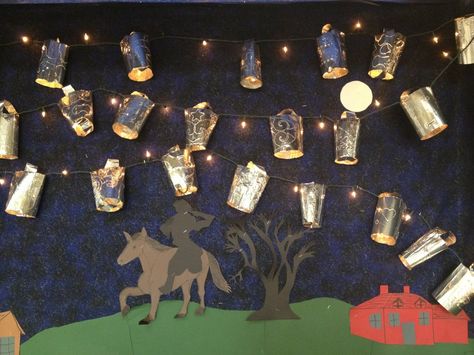 Paul Revere tin punch lanterns, (my own lesson) 4th grade colonial lesson. Paul Revere Lantern Craft, Paul Revere Activities, America Themed Party, American Revolution Projects, American History Timeline, Victorian Crafts, Lantern Craft, 5th Grade Social Studies, Teacher Lessons