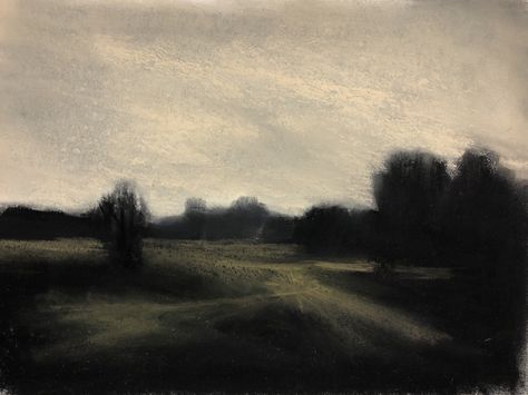 Landscape Dark, Black Landscape, Painting Monochromatic, Monochromatic Landscape, Charcoal Art Landscape, Charcoal Landscape, Dark Landscape Painting, Landscape With Charcoal, Dark Paintings Landscape