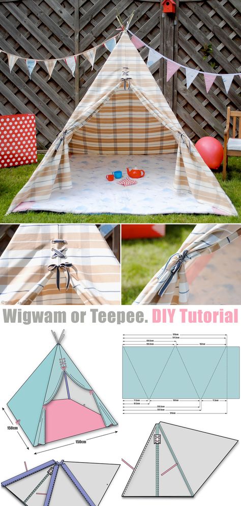 Diy Play Teepee Tent, Build A Teepee For Kids, Diy Teepee Tent For Adults, Bamboo Teepee Diy, Fabric Tents For Kids, Kids Tents Indoor Diy, Diy Tp Tent For Kids, Diy Teepee Tent Indoor, How To Make A Teepee Tent