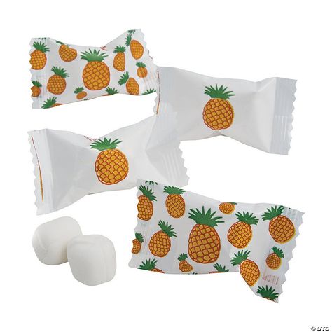 Pineapple Buttermints | Oriental Trading Nut Free Candy, Pineapple Favors, Luau Party Favors, Pineapple Theme, Individually Wrapped Candy, Butter Mints, Summer Candy, Clear Plastic Containers, Luau Theme