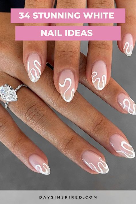 In this blog post, we’ve curated 34 elegant, playful, and utterly chic nail ideas that will transform your fingertips into works of art. Whether you’re a fan of minimalist sophistication, intricate floral details, or a sprinkle of glitter, there’s a white nail design here to suit every style and mood. Bridal Nails Designs, Engagement Nails, Lines On Nails, Wedding Nails Design, White Nail Designs, White Nail, Minimalist Nails, French Tip Nails, Nail Trends