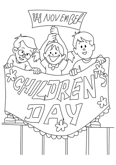 Children's Day Craft, Children's Day Activities, Children's Day Poster, Teachers Day Celebration, International Children's Day, Children Day, Fathers Day Coloring Page, Coloring Worksheet, Cat Coloring Book