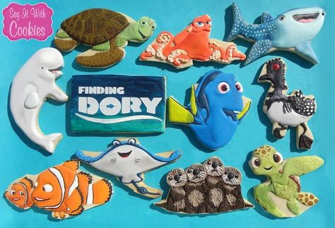 Finding Dory Cake, Dory Cake, Dory Birthday Party, Finding Dory Party, Baby Dory, Dory Birthday, Dory Party, Kim Hunter, Nemo Party