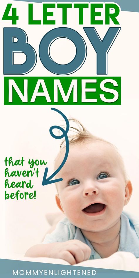 4 letter boy names with origins and meanings that are perfect for your handsome and tough baby boy! There are plenty of options with these baby names - and they include origins and meanings too! #mommyenlightened #boynames #babynames 4 Letter Boy Names, Nature Names For Boys, Male Baby Names, Your Handsome, Strong Boys Names, Uncommon Baby Names, Unique Boy Names, Motherhood Tips, Biblical Names