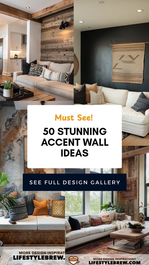 Transform your living room with 50 stunning accent wall ideas. Explore various styles, including bold colors, textured finishes, DIY projects, and wallpaper designs that can give your space a remarkable twist. Whether you prefer a chic modern look or a cozy rustic feel, this guide offers inspiration for every taste. Utilize patterns, materials, and colors to create an impact that resonates with your design vision. Spruce up your home today by discovering how these accent walls can enhance your living space while maintaining balance in decor. Unique Accent Wall Ideas, Rustic Wood Paneling, Unique Accent Wall, Bold Paint Colors, Accent Wall Ideas, Accent Walls In Living Room, Moroccan Tiles, Design Hack, Wallpaper Designs