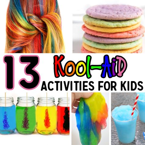 13 Things Kids Can Do With Kool-Aid Crazy Experiments, Homemade Wall Decorations, Dorm Room Crafts, Homemade Chalk Paint, Homemade Chalk, Experiments Kids, Inexpensive Crafts, Kid Experiments, Children's Activities