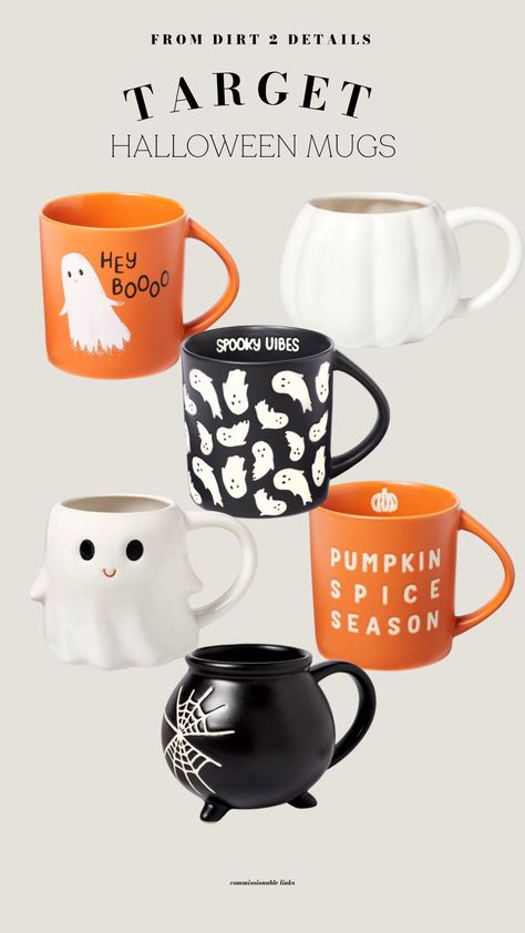 Halloween Etsy Ideas, Halloween Cups Ideas, Halloween Kitchenware, Target Mugs, Halloween Mugs Coffee Cups, Autumn Cup, Fall Mugs, Target Halloween, Halloween Products