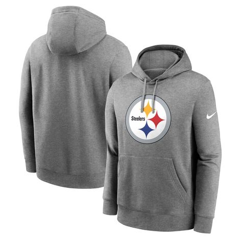 Comfortably support your Pittsburgh Steelers in chilly temperatures by wearing this Rewind Club pullover hoodie from Nike. Blended fabric and cozy fleece lining work together to keep you warm and comfy all day long. A noticeable Pittsburgh Steelers logo printed on the chest shows everyone you're a dedicated fan. Steelers Logo, Pittsburgh Steelers Logo, Long A, Pittsburgh Steelers, Big & Tall, Hoodie Design, Men's Nike, Pittsburgh, Pocket Pouch