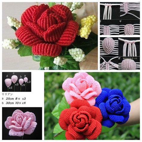 <input class="jpibfi" type="hidden" >  How to weave this unique macrame rose ? It's fun ! Follow above deirctions, make this beautiful rose as a gift , or fashion accessories, it also can be made into a bouquet for any occasion: wedding, birthday, etc… rose bouquets are easy to make and last a lifetime! Enjoy ! You will need:… Macrame Rose Tutorial, Macrame Rose, Shark Craft, Rose Diy, Unique Macrame, Pola Macrame, Makramee Diy, Macrame Owl, Rose Tutorial