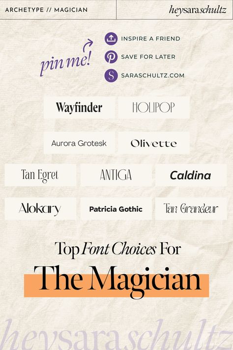 Magician Archetype Fonts, The Magician Brand Archetype, The Magician Archetype Branding, Magician Archetype Colors, Magician Brand Archetype Moodboard, Brand Archetypes Magician, The Magician Archetype, Magician Archetype Branding, Magician Brand Archetype Color Palette