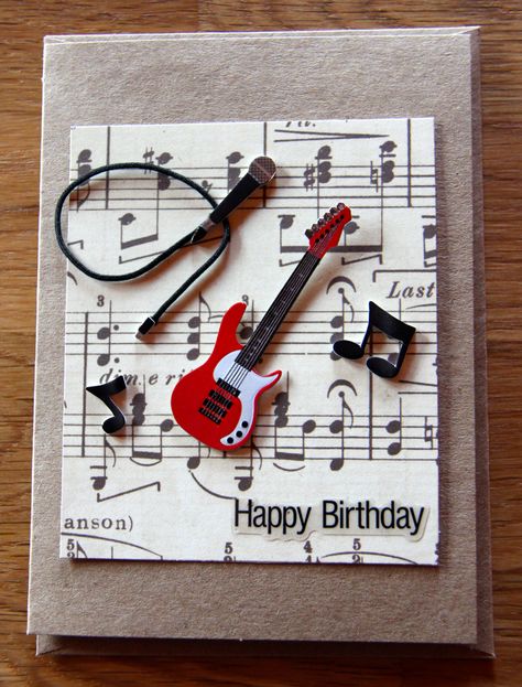 Musician Business Card, Musical Birthday Cards, Quotes Girlfriend, Music Cards, Music Card, Musical Cards, Men's Cards, Male Birthday, Homemade Birthday Cards