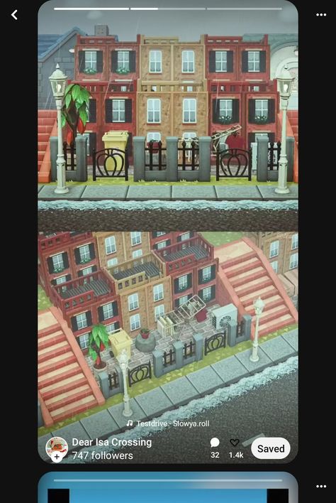 Acnh Townhouse Build, Acnh City Core House, Acnh Brownstone, Acnh City Building, Animal Crossing Towncore Codes, Animal Crossing Building Code, Acnh Able Sisters Citycore, New York Animal Crossing, Building Codes Acnh