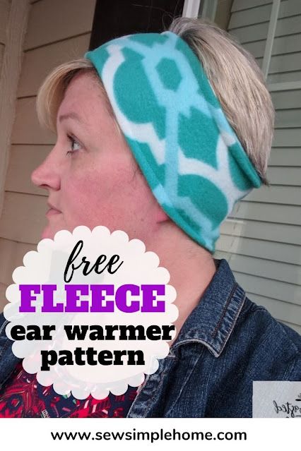 Easy Fleece Ear Warmer Pattern Fleece Headband Pattern Free, Easy Sew Headbands, Fleece Sewing Patterns, Headband Sewing Pattern, Headband Sewing, Fleece Hat Pattern, Ear Warmer Pattern, Beanie Pattern Free, Fleece Projects