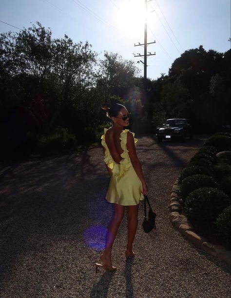 Wedding guest dress - yellow house of CB dress #weddingguestdress #yellowdress #LTSeasonal #LTKwedding #LTKSale House Of Cb Yellow Mini Dress, House Of Cb Yellow Dress, Yellow Wedding Guest Dress, Mini Dress Wedding Guest, Yellow Wedding Guest Dresses, Michelle Infusino, Event Fits, Yellow Cocktail Dress, Cocktail Dress Yellow